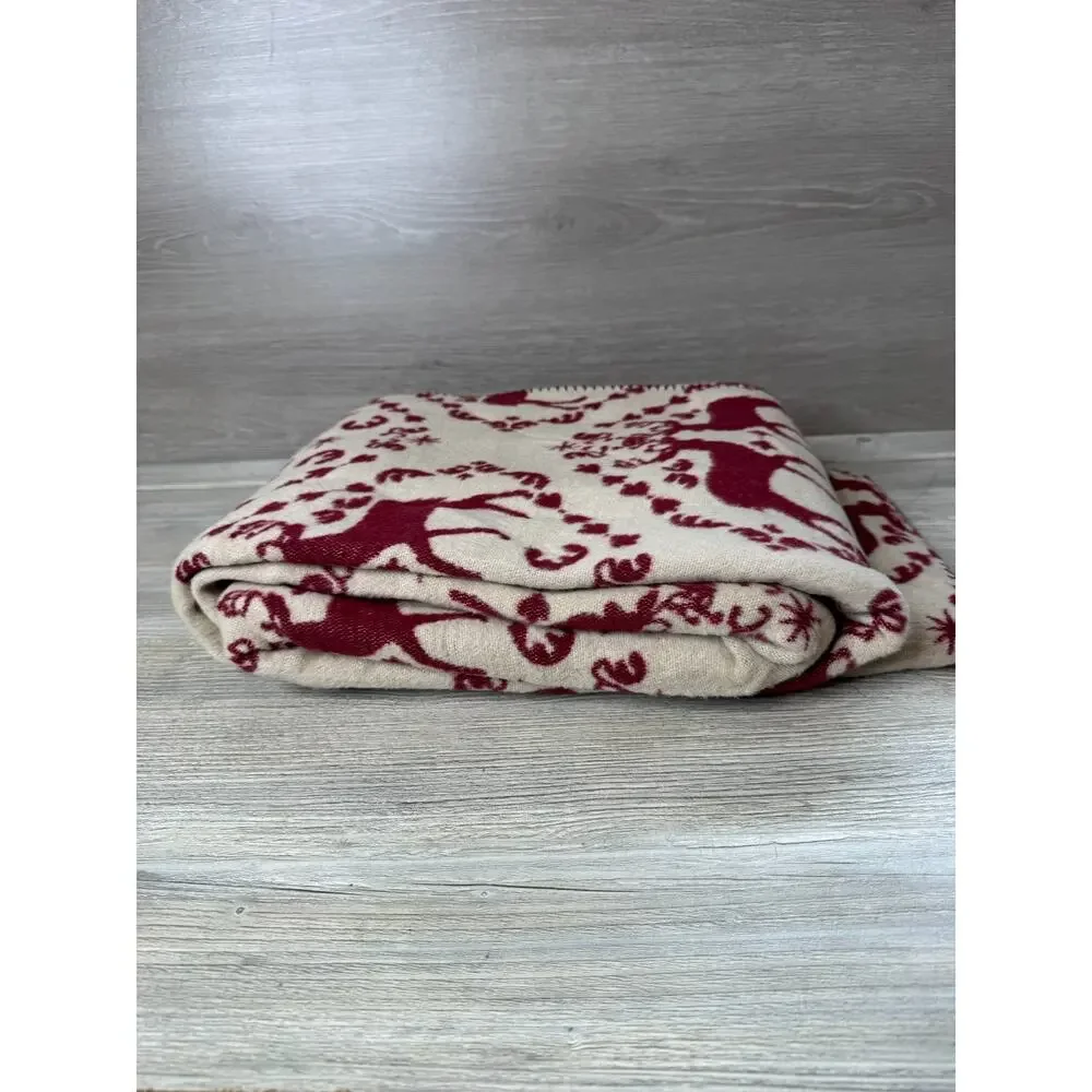 Pad Concept Red Stag Deer Beige Oversized Throw Blanket Reversible World Travelo